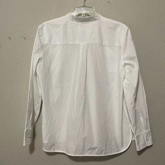 TORY BURCH WOMEN'S ALLISON POPLIN WHITE BUTTON DOWN TOP - Picture 7 of 15